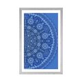 AFFICHE AVEC MONTURE MANDALA DÉCORATIVE AVEC UNE DENTELLE DE COULEUR BLEUE - FENG SHUI - AFFICHES