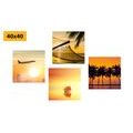 CANVAS PRINT SET CHARM OF A HOLIDAY BY THE SEA - SET OF PICTURES - PICTURES