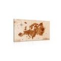 CANVAS PRINT RETRO MAP OF EUROPE - PICTURES OF MAPS - PICTURES