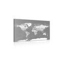 CANVAS PRINT DETAILED MODERN MAP IN BLACK AND WHITE - PICTURES OF MAPS - PICTURES