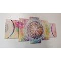 5-PIECE CANVAS PRINT MANDALA IN AN INTERESTING DESIGN - PICTURES FENG SHUI - PICTURES