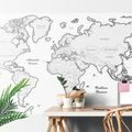 SELF ADHESIVE WALLPAPER WORLD MAP WITH GRAY BORDER - SELF-ADHESIVE WALLPAPERS - WALLPAPERS