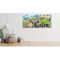 5-PIECE CANVAS PRINT TRAIN IN THE CITY - CHILDRENS PICTURES - PICTURES