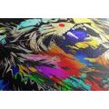 CANVAS PRINT COLORFUL LION HEAD - POP ART PICTURES - PICTURES