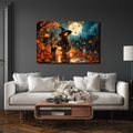 WANDBILD KLEINE HEXE IN DER HERBSTNACHT - HALLOWEEN- UND HORROR-BILDER - BILDER