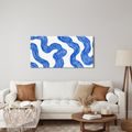 TABLEAU SUR TOILE – ONDULATIONS BLEUES DYNAMIQUES - IMAGES FORMES ABSTRAITES - TABLEAUX