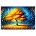 OBRAZ ZÁŘIVÝ STROM ŽIVOTA V NOCI - OBRAZY STROMY ŽIVOTA - OBRAZY