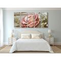 5-PIECE CANVAS PRINT ELEGANT VINTAGE ROSE - VINTAGE AND RETRO PICTURES - PICTURES