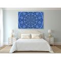 CANVAS PRINT ORNAMENTAL MANDALA WITH LACE IN BLUE COLOR - PICTURES FENG SHUI - PICTURES
