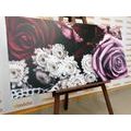 WANDBILD BLUMENSTRAUSS AUS ROSEN IM RETRO-STIL - VINTAGE- UND RETRO-BILDER - BILDER