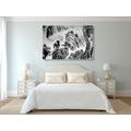 CANVAS PRINT CHINESE LANDSCAPE PAINTING IN BLACK AND WHITE - BLACK AND WHITE PICTURES - PICTURES