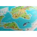 CANVAS PRINT GEOGRAPHICAL MAP OF THE WORLD FOR CHILDREN - CHILDRENS PICTURES - PICTURES