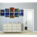 5-PIECE CANVAS PRINT BEAUTIFUL PATTERN IN COLORS - ABSTRACT PICTURES{% if product.category.pathNames[0] != product.category.name %} - PICTURES{% endif %}