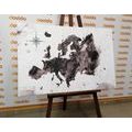 CANVAS PRINT RETRO MAP OF EUROPE IN BLACK AND WHITE - PICTURES OF MAPS - PICTURES