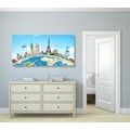 CANVAS PRINT TRIP AROUND THE WORLD - PICTURES OF CITIES - PICTURES