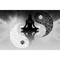 SELF ADHESIVE WALLPAPER BLACK AND WHITE YIN AND YANG YOGA - SELF-ADHESIVE WALLPAPERS - WALLPAPERS