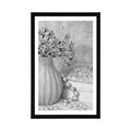 POSTER WITH MOUNT LUXURIOUS STILL LIFE IN BLACK AND WHITE - BLACK AND WHITE - POSTERS