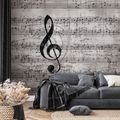 FOTOTAPETE MUSIKNOTEN AUF VINTAGE-HINTERGRUND - MUSIK FOTOTAPETEN - TAPETEN