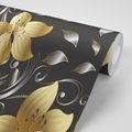 SELF ADHESIVE WALLPAPER LUXURIOUS GOLDEN LILY - WALLPAPERS - 🔥 TOTAL SALE 🔥
