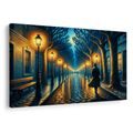 OBRAZ NOČNÍ ULICE S LAMPAMI - OBRAZY MĚSTA - OBRAZY