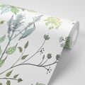 PAPIER PEINT BRINDILLES DE PLANTES VERTES - PAPIER PEINT NATURE - PAPIER PEINT