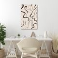 TABLEAU SUR TOILE – COURBES ORGANIQUES EN BEIGE - IMAGES FORMES ABSTRAITES - TABLEAUX