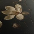 CANVASTAVLA KRÄMVITA MAGNOLIABLOMMOR I NATTEN - BLOMTAVLOR - TAVLOR
