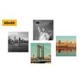 CANVAS PRINT SET INTERESTING COMBINATION OF THE NEW YORK CITY - SET OF PICTURES - PICTURES