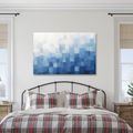 TABLEAU SUR TOILE – ABSTRACTION GÉOMÉTRIQUE BLEUE DÉLICATE - IMAGES FORMES ABSTRAITES - TABLEAUX