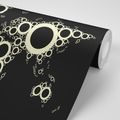 SELF ADHESIVE WALLPAPER MAP MADE OF CIRCLES WITH A BLACK BACKGROUND - SELF-ADHESIVE WALLPAPERS - WALLPAPERS