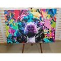 WANDBILD BUNTFARBIGE ILLUSTRATION DES HUNDES - POP-ART-BILDER - BILDER