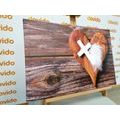 CANVAS PRINT CROSS ON A WOODEN BACKGROUND - PICTURES OF ANGELS - PICTURES