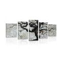 5-PIECE CANVAS PRINT ABSTRACT TREE ON WOOD - PICTURES OF TREES AND LEAVES - PICTURES