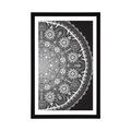 POSTER – MANDALA DECORATIVA CON PIZZO IN BIANCO E NERO - NERO E BIANCO - POSTER