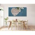 CANVAS PRINT HEART WITH A QUOTE - HOME IS WHERE YOUR HEART IS - PICTURES WITH INSCRIPTIONS AND QUOTES - PICTURES