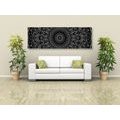 CANVAS PRINT MANDALA IN VINTAGE STYLE IN BLACK AND WHITE - BLACK AND WHITE PICTURES - PICTURES