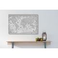 DECORATIVE PINBOARD MAP IN BLACK AND WHITE - PICTURES ON CORK - PICTURES