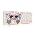 CANVAS PRINT CUTE OWL - CHILDRENS PICTURES - PICTURES