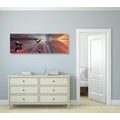 CANVAS PRINT STORKS ON AN ABSTRACT BACKGROUND - PICTURES OF ANIMALS{% if product.category.pathNames[0] != product.category.name %} - PICTURES{% endif %}