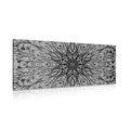 CANVAS PRINT UNIQUE ETHNIC ORNAMENT IN BLACK AND WHITE - BLACK AND WHITE PICTURES - PICTURES