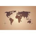 SELF ADHESIVE WALLPAPER WORLD MAP IN SHADES OF BROWN - SELF-ADHESIVE WALLPAPERS - WALLPAPERS