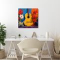 SLIKA GITARA S CVJETNOM KOMPOZICIJOM - GLAZBENE SLIKE - SLIKE