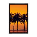 POSTER SUNSET OVER PALM TREES - NATURE - POSTERS