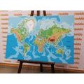 DECORATIVE PINBOARD CLASSIC WORLD MAP - PICTURES ON CORK - PICTURES