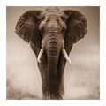 OBRAZ AFRICKÝ SLON V MLZE - OBRAZY SLONI - OBRAZY