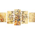 IMPRESSION SUR TOILE EN 5 PARTIES SYMBOLE DE L'ARBRE DE VIE - IMPRESSIONS SUR TOILE FENG SHUI - IMPRESSION SUR TOILE