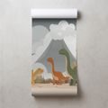 TAPETA BAREVNÍ DINOSAUŘI V KRAJINĚ - DĚTSKÉ TAPETY - TAPETY