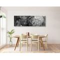 TABLEAU SUR TOILE – MANDALA FLORAL EN NOIR ET BLANC - TABLEAUX EN NOIR ET BLANC - TABLEAUX