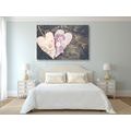 CANVAS PRINT HANDMADE HEART ON A STUMP - VINTAGE AND RETRO PICTURES - PICTURES