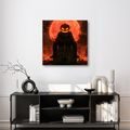 WANDBILD DUNKLER KÜRBIS AUF GRABSTEIN - HALLOWEEN- UND HORROR-BILDER - BILDER
